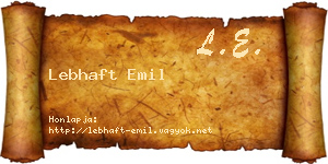 Lebhaft Emil névjegykártya